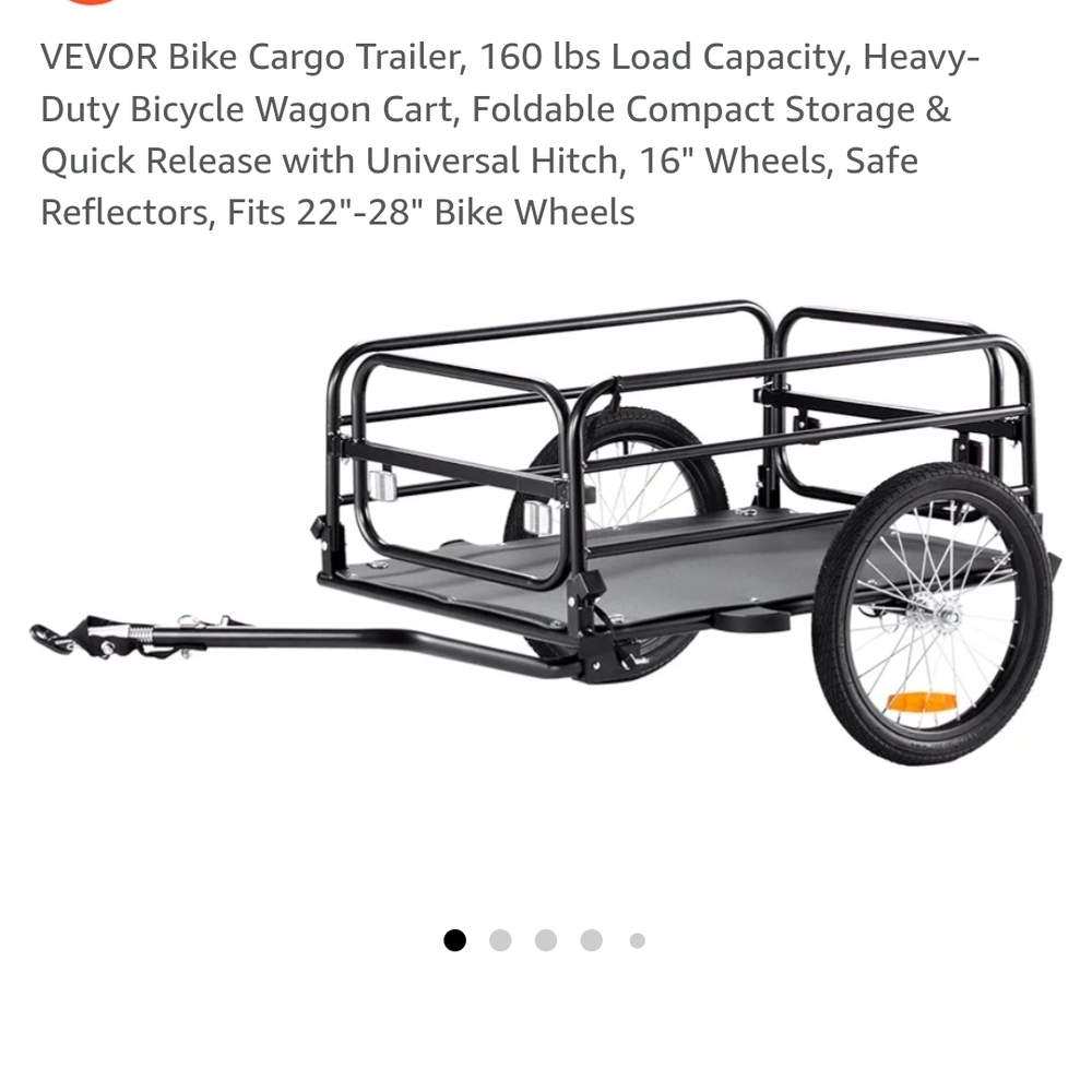VEVOR Black Bike Cargo Trailer